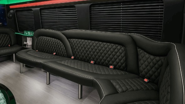Interior of Pasadena Party Bus Company's 14 Passenger Sprinter Limousine in Pasadena