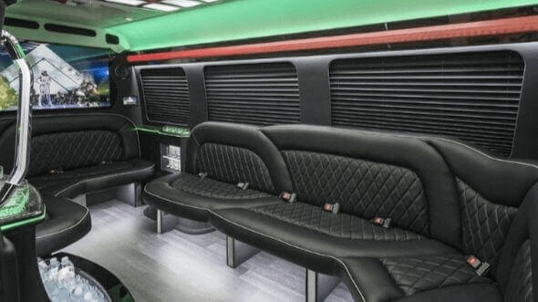 Interior of Galveston Party Bus Company's 15 Passenger Party Bus in Galveston