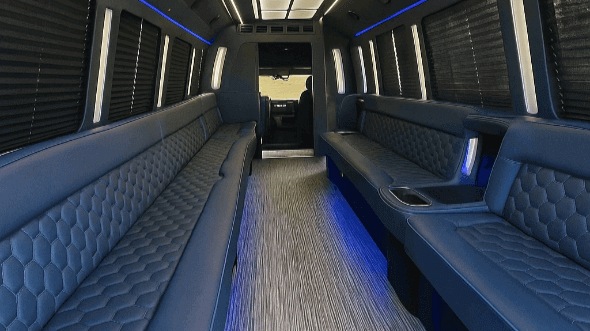 Interior of Pearland Party Bus Company's 25 Passenger Party Bus in Pearland