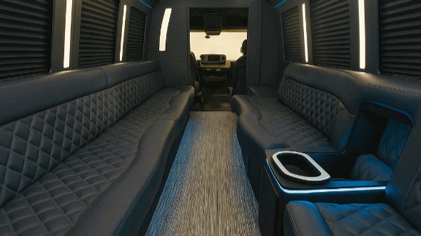 Interior of Sugar Land Party Bus Company's 28 Passenger Party Bus in Sugar Land