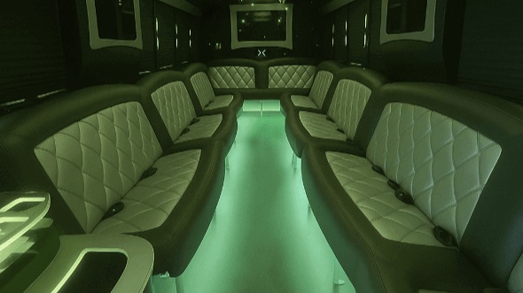 Interior of Galveston Party Bus Company's 30 Passenger Party Bus in Galveston