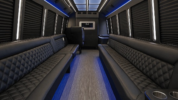 Interior of Pearland Party Bus Company's 40 Passenger Party Bus in Pearland