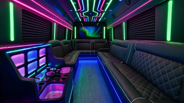 Interior of Texas City Party Bus Company's 40 Passenger Party Bus in Texas City