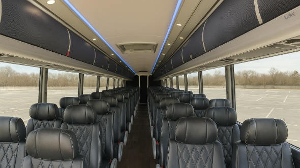 Interior of Pearland Party Bus Company's 44 Passenger Charter Bus in Pearland