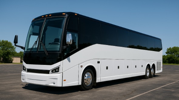 Exterior of Sugar Land Party Bus Company's 50 Passenger Party Bus in Sugar Land
