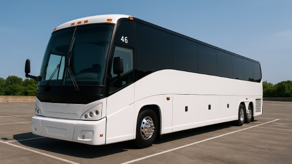 Exterior of Pearland Party Bus Company's 55 Passenger Charter Bus in Pearland
