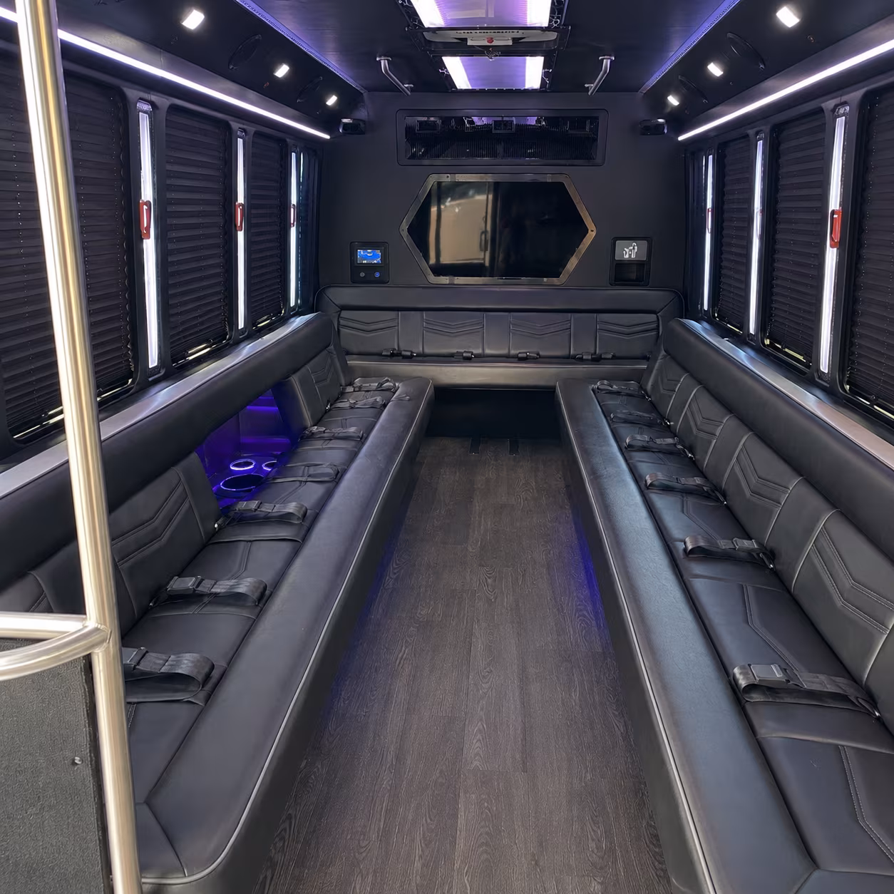 Pearland Birthday, Sweet 16, & Quinceañera Transportation party bus exterior
