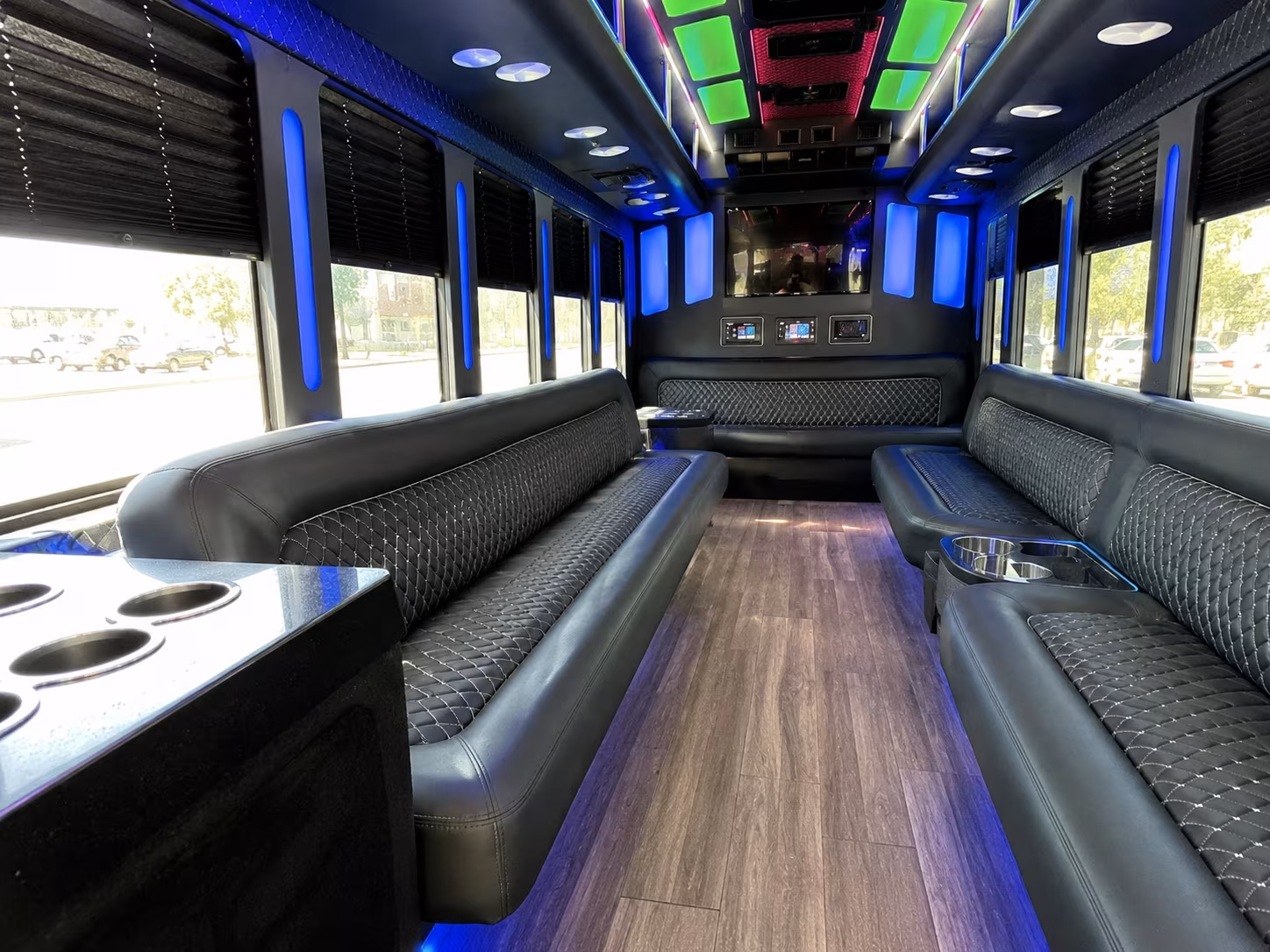 Pearland Birthday, Sweet 16, & Quinceañera Transportation party bus exterior