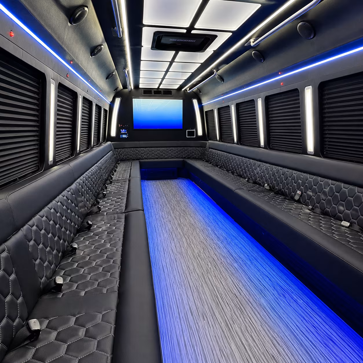 Pearland Prom & Homecoming Transportation party bus exterior