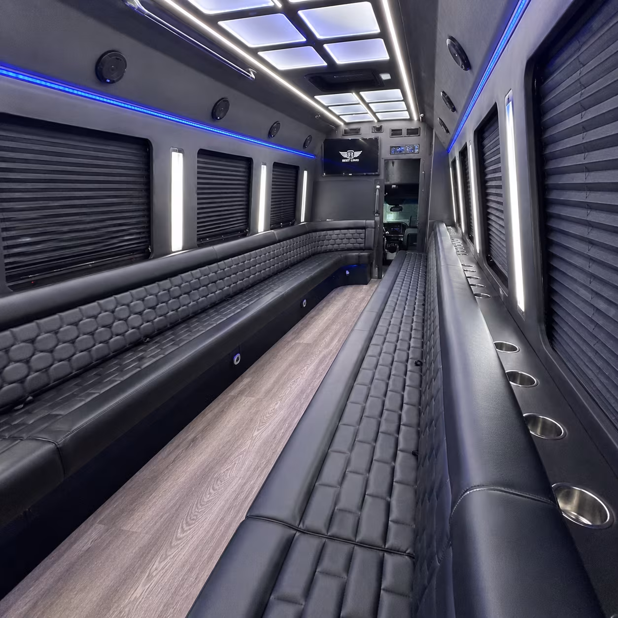 Pearland Prom & Homecoming Transportation party bus interior