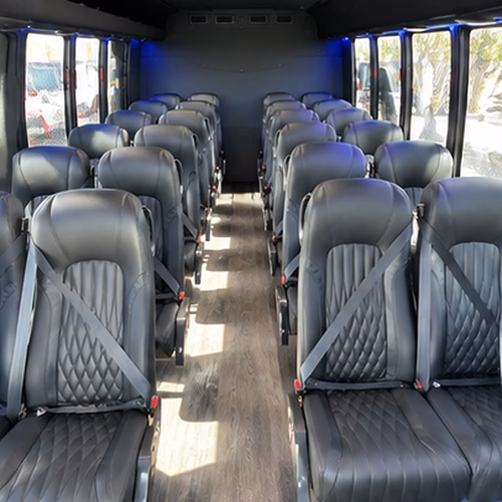 Pearland School Event Transportation party bus interior