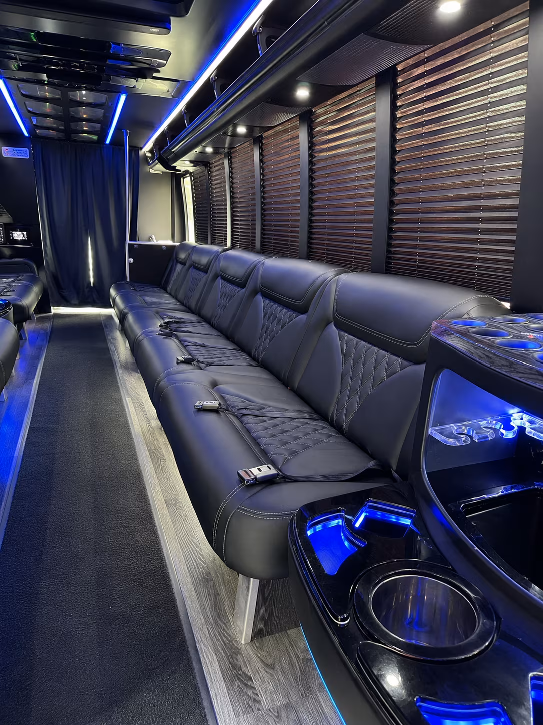 Pearland Sporting Event Transportation party bus exterior