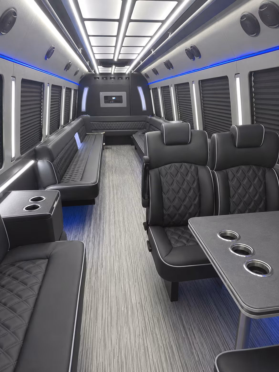Pearland Sporting Event Transportation party bus interior