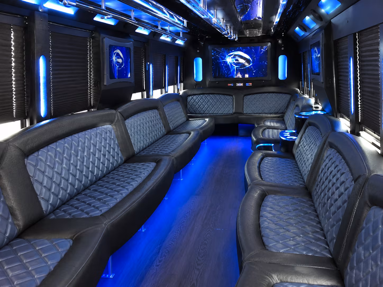 Pearland Sporting Event Transportation party bus interior