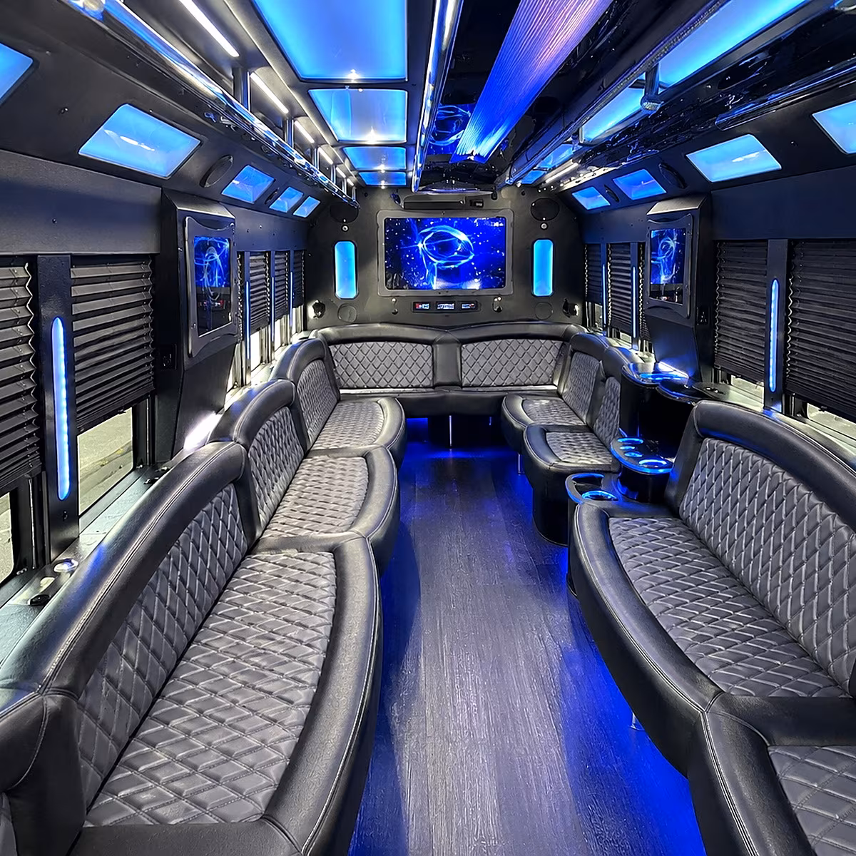 Pearland Winery Tour & Pub Crawl Transportation party bus interior